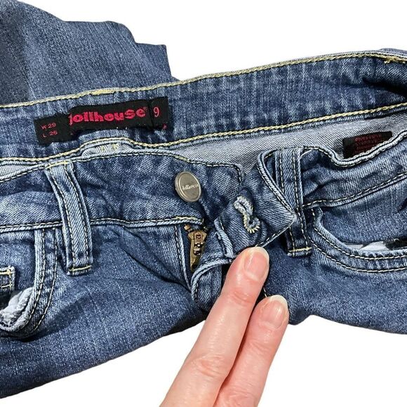 DOLLHOUSE Destroyed Distressed Ankle Skinny Jeans Size 9 (Juniors) - Picture 10 of 13